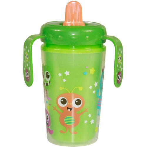 Cana Lorelli Termoizolanta cu Manere si Cioc Baby Care 300 ml, Green