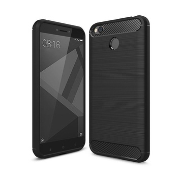 Husa de telefon Carbon Premium Protect, Xiaomi Redmi 4X, 6 nivele de protectie, Finisaj metalic, Slim, Black Husa de telefon Carbon Premium Protect, Xiaomi Redmi 4X, 6 nivele de protectie, Finisaj metalic, Slim, Black