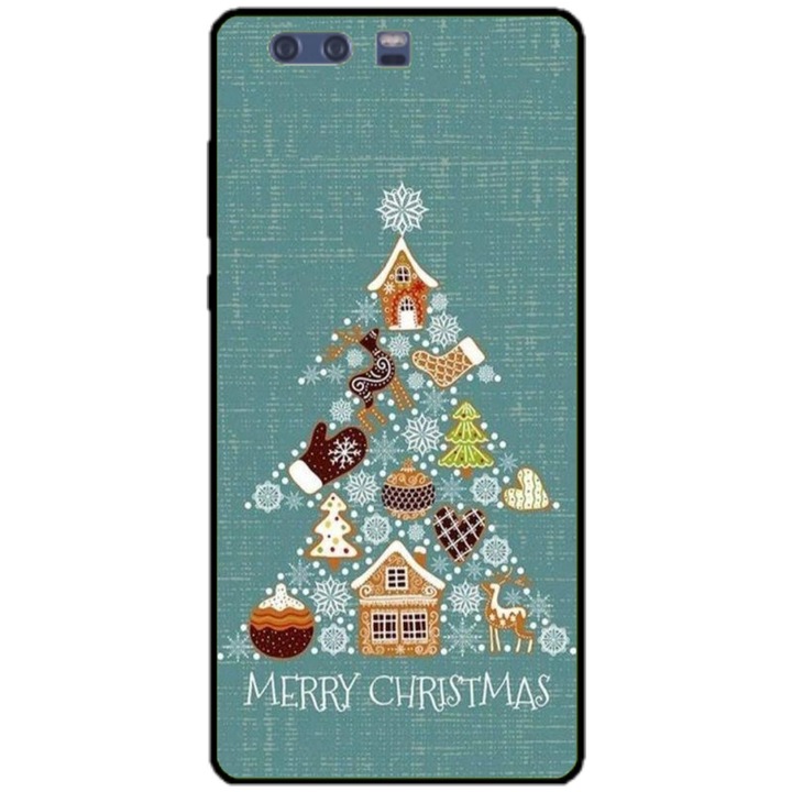 Husa personalizata tip carcasa HQPrint pentru Huawei P10, model Merry Christmas 1, multicolor, S1D1M0056, Atlas