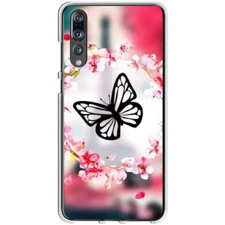 Husa personalizata tip carcasa HQPrint pentru Huawei P20 Lite, model Butterfly 8, multicolor, S1D1M0380, Atlas