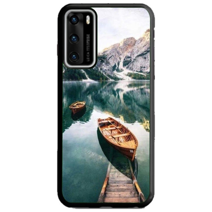 Husa personalizata tip carcasa HQPrint pentru Huawei P40 Lite, model Boats, multicolor, S1D1M0024, Atlas