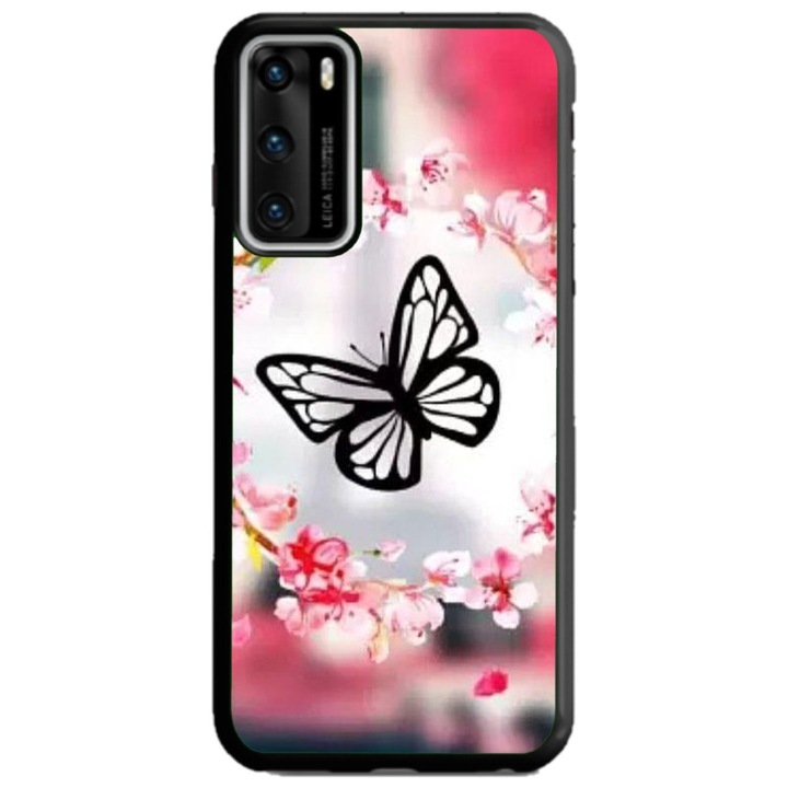 Husa personalizata tip carcasa HQPrint pentru Huawei P40 Lite, model Butterfly 8, multicolor, S1D1M0380, Atlas