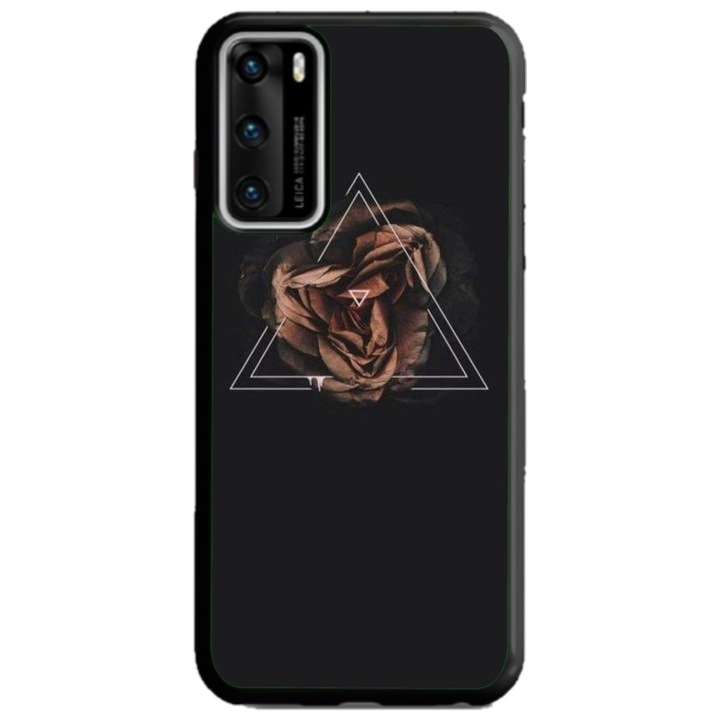 Husa personalizata tip carcasa HQPrint pentru Huawei P40 Lite, model Triangle Rose, multicolor, S1D1M0316, Atlas