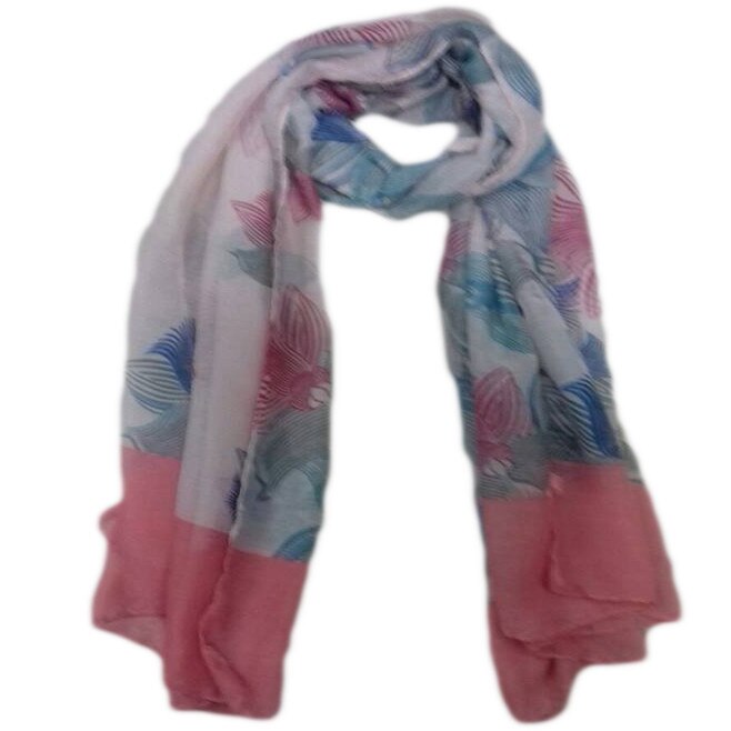 Esarfa fina cu imprimeu de flori aplicate simetric,D&J Exclusive,multicolora