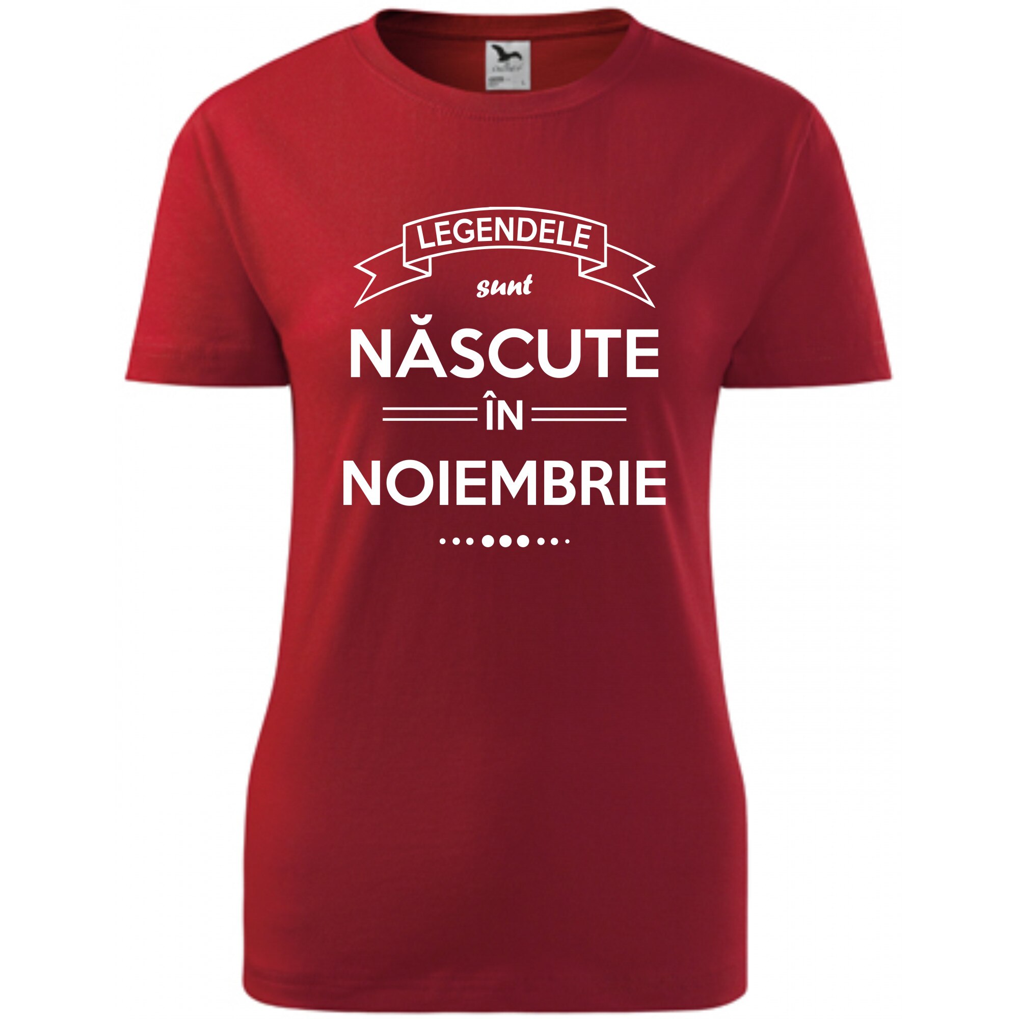 Tricou personalizat femei rosu marime L Legendele Sunt Nascute In Noiembrie