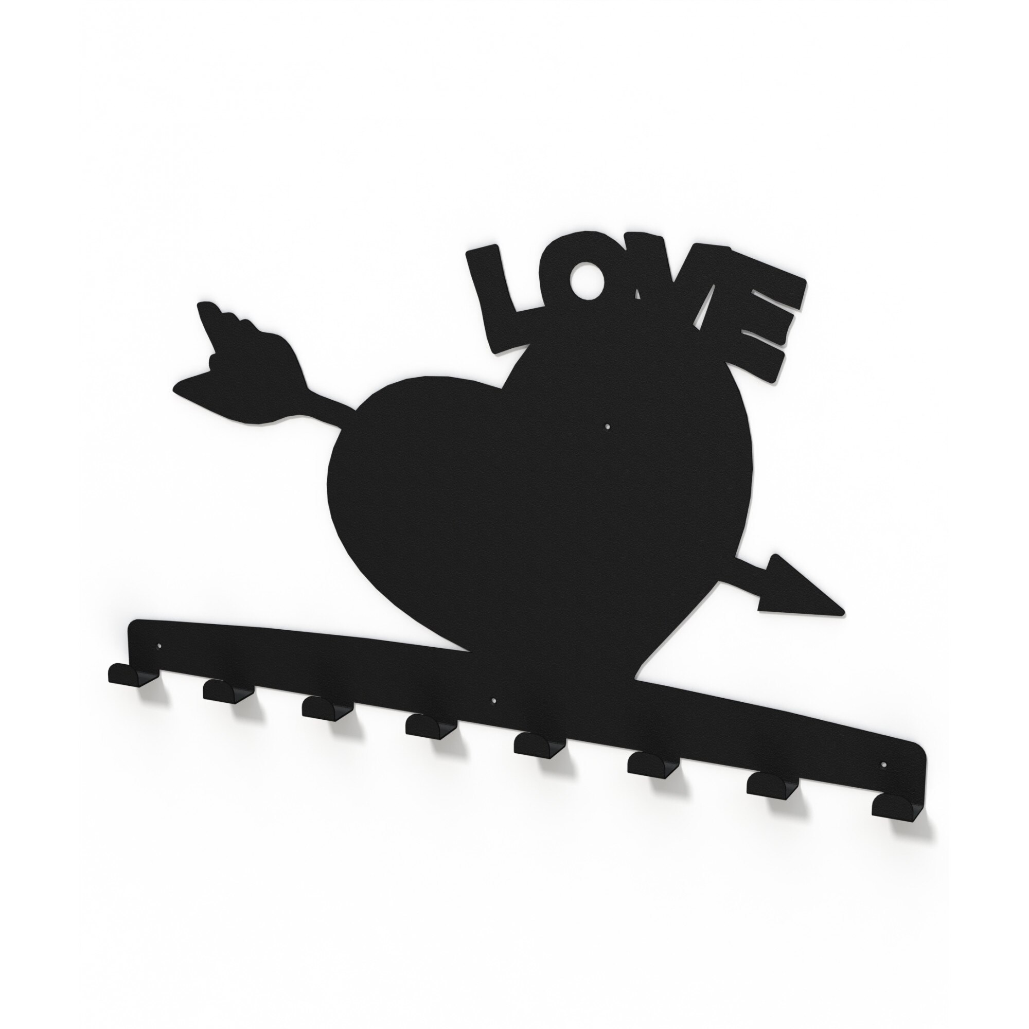 Cuier metalic LOVE -model 4102 Negru