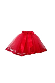 Fusta rosie din tul, cu panglica, marimea M Fusta rosie din tul, cu panglica, marimea M