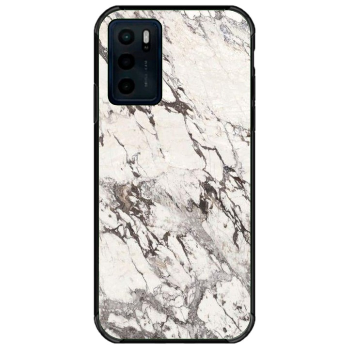 Husa personalizata tip carcasa HQPrint pentru Motorola Moto G42, model White Marble, multicolor, S1D1M0325, Atlas