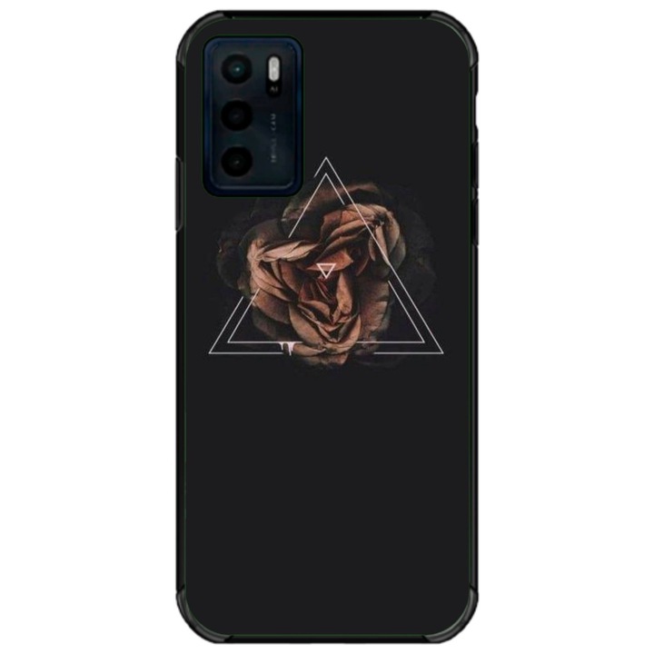 Husa personalizata tip carcasa HQPrint pentru Motorola Moto G42, model Triangle Rose, multicolor, S1D1M0316, Atlas