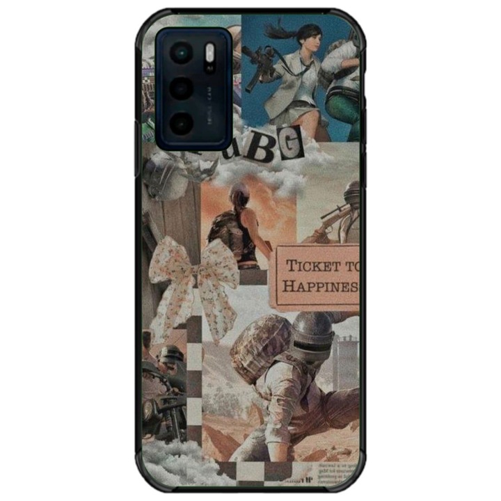 Husa personalizata tip carcasa HQPrint pentru Motorola Moto G42, model PUBG 2, multicolor, S1D1M0363, Atlas