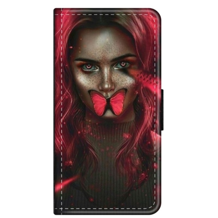 Husa personalizata tip carte HQPrint pentru Huawei P10 Plus, model Butterfly Mouth 2, multicolor, S1D1M0352, Atlas