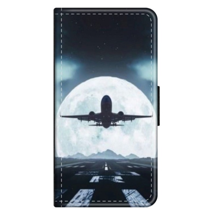 Husa personalizata tip carte HQPrint pentru Huawei P10 Plus, model Moon Landing, multicolor, S1D1M0077, Atlas