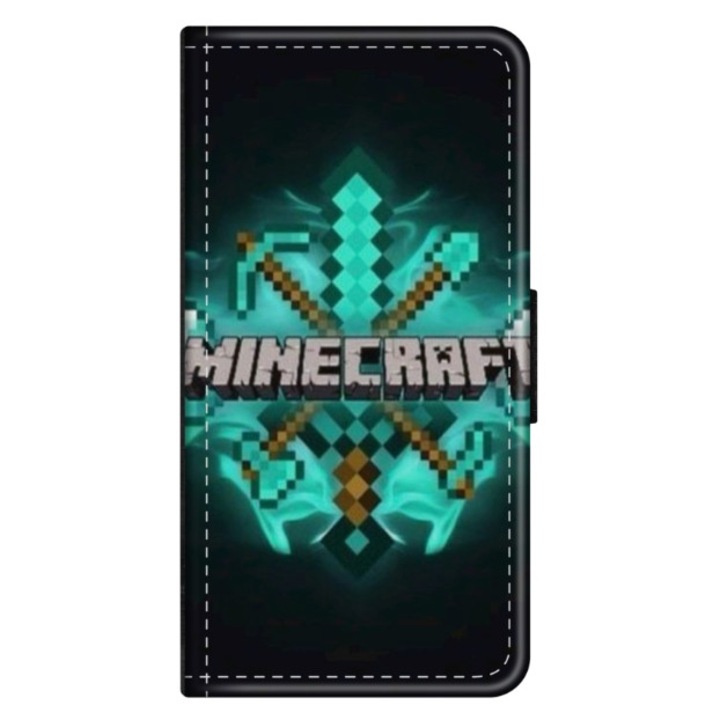 Husa personalizata tip carte HQPrint pentru Huawei P10 Plus, model Minecraft 2, multicolor, S1D1M0126, Atlas
