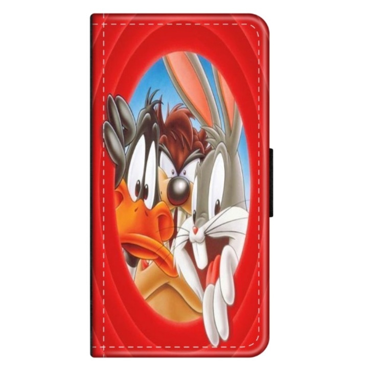 Husa personalizata tip carte HQPrint pentru Huawei P10 Plus, model Looney Tunes 2, multicolor, S1D1M0227, Atlas