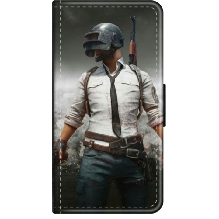Husa personalizata tip carte HQPrint pentru Huawei P10 Lite, model PUBG 1, multicolor, S1D1M0214, Atlas