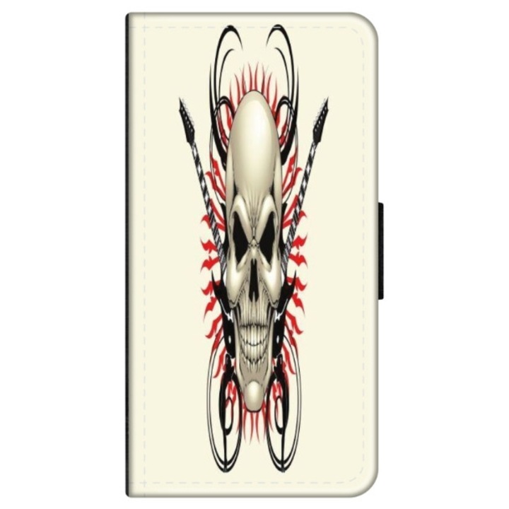 Husa personalizata tip carte HQPrint pentru Huawei P10 Plus, model Skull 1, multicolor, S1D1M0284, Atlas