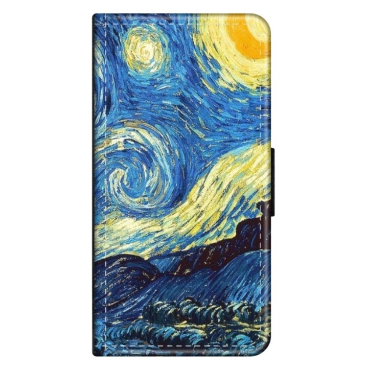 Husa personalizata tip carte HQPrint pentru Huawei P10 Plus, model Van Gogh, multicolor, S1D1M0238, Atlas