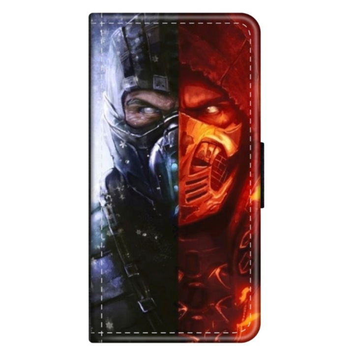 Husa personalizata tip carte HQPrint pentru Apple iPhone 7, model Mortal Kombat, multicolor, S1D1M0130, Atlas