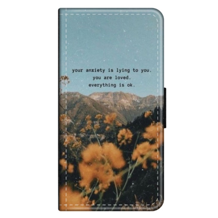 Husa personalizata tip carte HQPrint pentru Huawei P10 Plus, model Quote 1, multicolor, S1D1M0306, Atlas