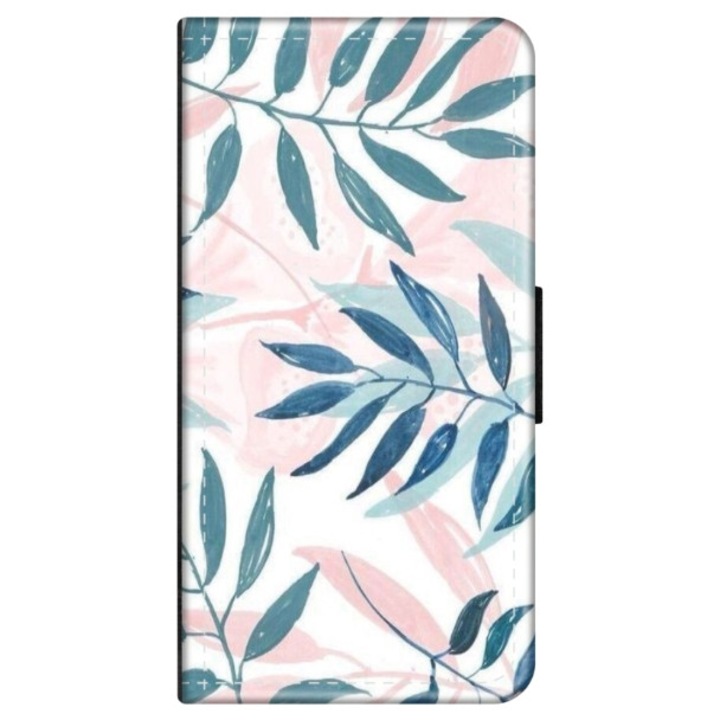 Husa personalizata tip carte HQPrint pentru Huawei P10 Plus, model Leaf Design 1, multicolor, S1D1M0044, Atlas