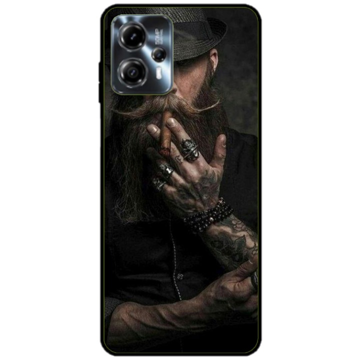 Husa personalizata tip carcasa HQPrint pentru Motorola Moto G13, model Beard Man, multicolor, S1D1M0355, Atlas