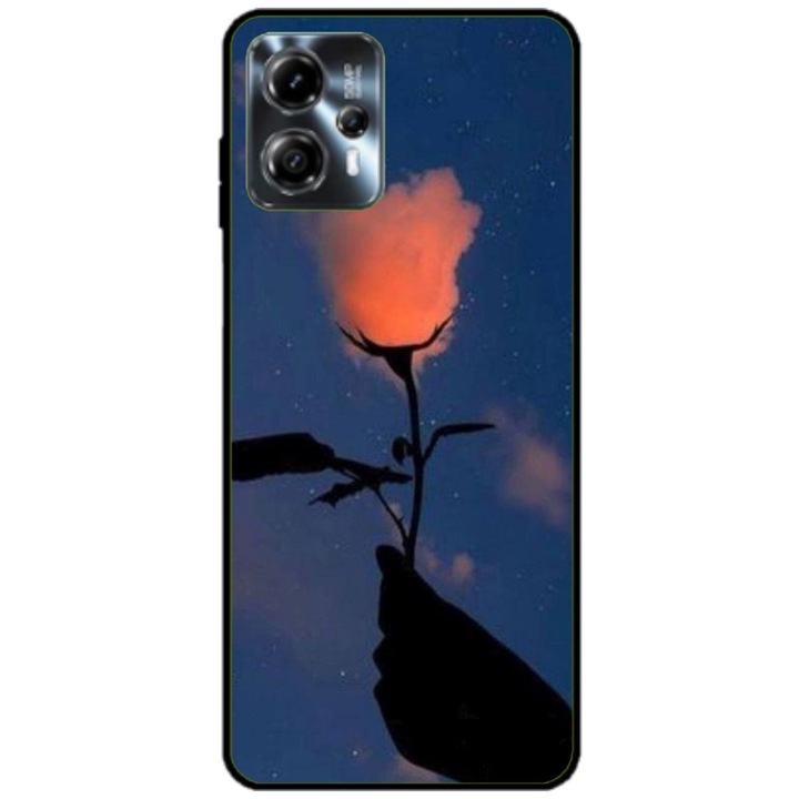 Husa personalizata tip carcasa HQPrint pentru Motorola Moto G13, model Sky Flower, multicolor, S1D1M0159, Atlas