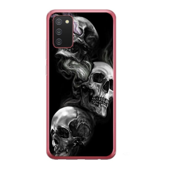 Husa personalizata tip carcasa HQPrint pentru Samsung Galaxy A03S, model Skulls, multicolor, S1D1M0032, Atlas