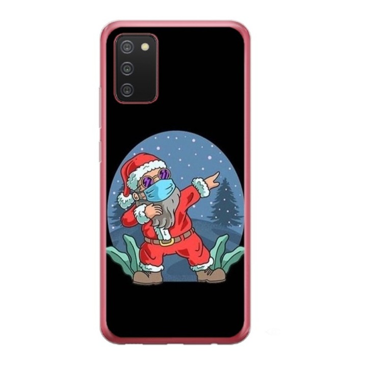 Husa personalizata tip carcasa HQPrint pentru Samsung Galaxy A03S, model Covid Santa, multicolor, S1D1M0055, Atlas