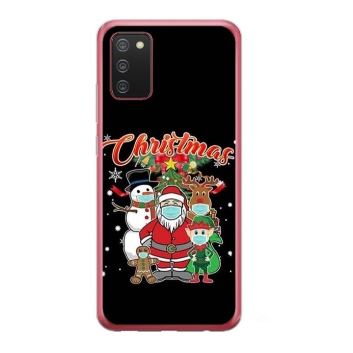 Husa personalizata tip carcasa HQPrint pentru Samsung Galaxy A03S, model Covid Christmas, multicolor, S1D1M0054, Atlas