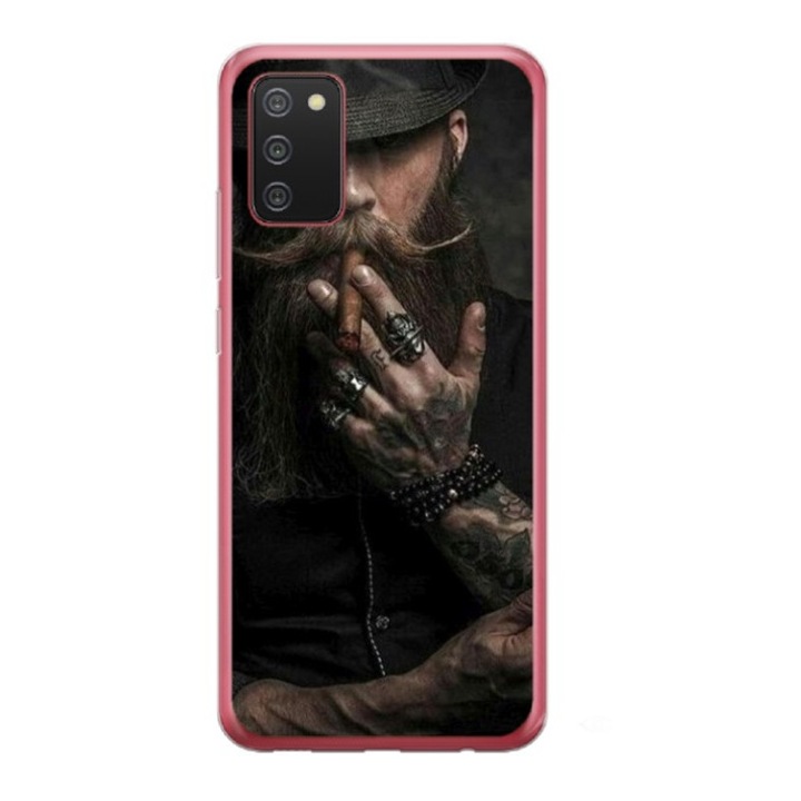 Husa personalizata tip carcasa HQPrint pentru Samsung Galaxy A03S, model Beard Man, multicolor, S1D1M0355, Atlas