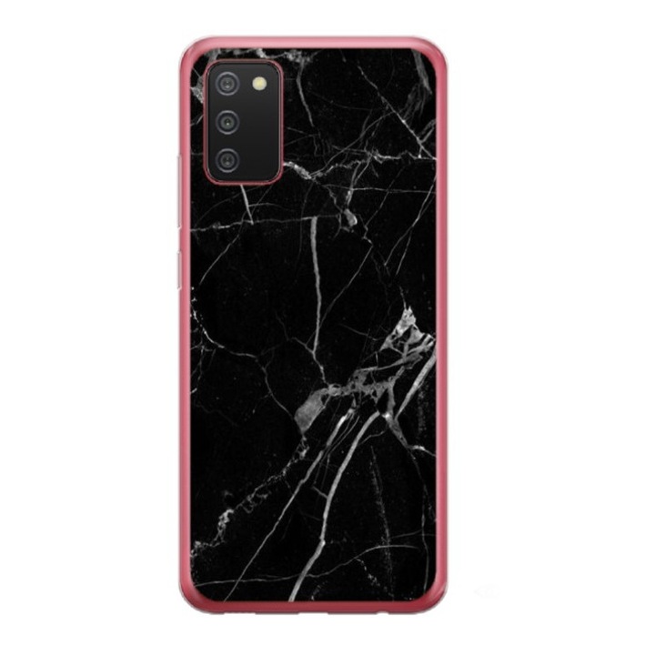 Husa personalizata tip carcasa HQPrint pentru Samsung Galaxy A03S, model Black Marble, multicolor, S1D1M0229, Atlas