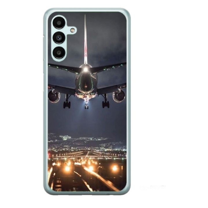 Husa personalizata tip carcasa HQPrint pentru Samsung Galaxy A15, model Airplane Landing, multicolor, S1D1M0266, Atlas