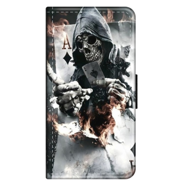 Husa personalizata tip carte HQPrint pentru Huawei P10 Plus, model Skeleton Cards, multicolor, S1D1M0301, Atlas