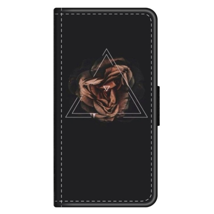 Husa personalizata tip carte HQPrint pentru Huawei P10 Plus, model Triangle Rose, multicolor, S1D1M0316, Atlas