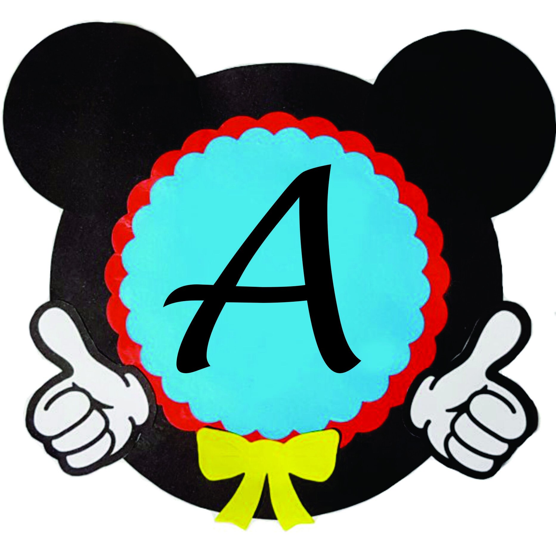 Microcomputer axis arrive Litera "A" pentru ghirlanda cu nume, tema Mickey Mouse, ideala pentru Botez  - eMAG.ro