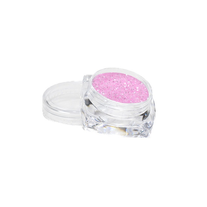 Pudra cu sclipici MoonbasaNails Silver Laser # 611, Roz deschis