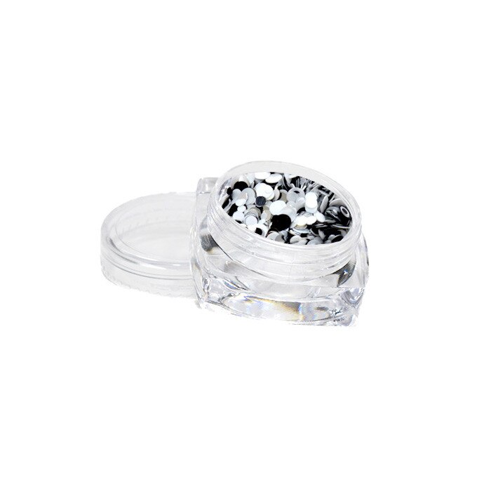 Sclipici pentru unghii MoonbasaNails #262, Negru / Argintiu