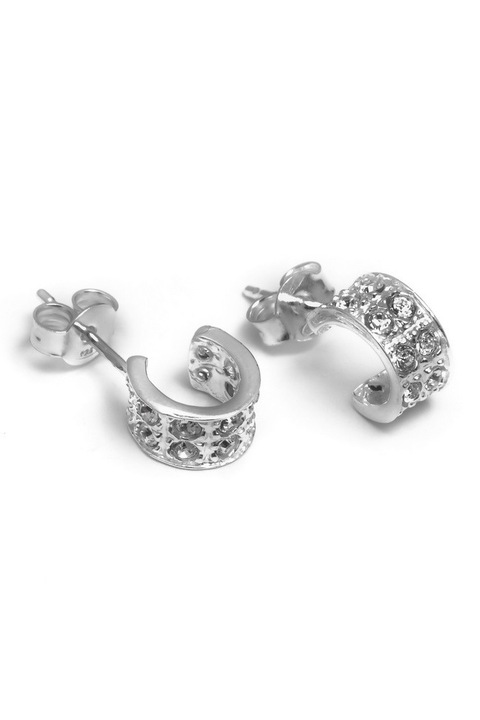 Cercei C116GR, Eurosilver, cu cristale Swarovski, alb