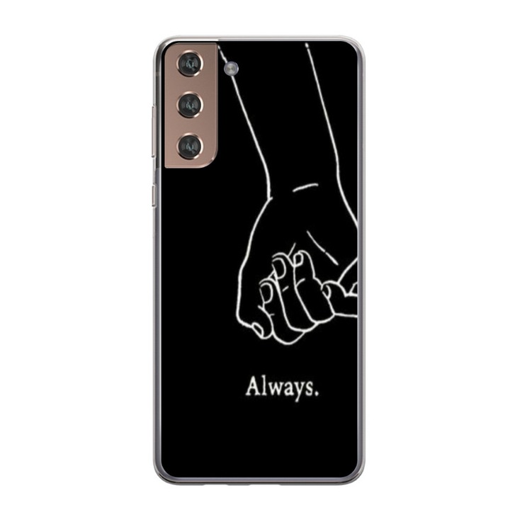 Husa personalizata tip carcasa HQPrint pentru Samsung Galaxy S21 FE, model Always and Forever 1, multicolor, S1D1M0279, Atlas