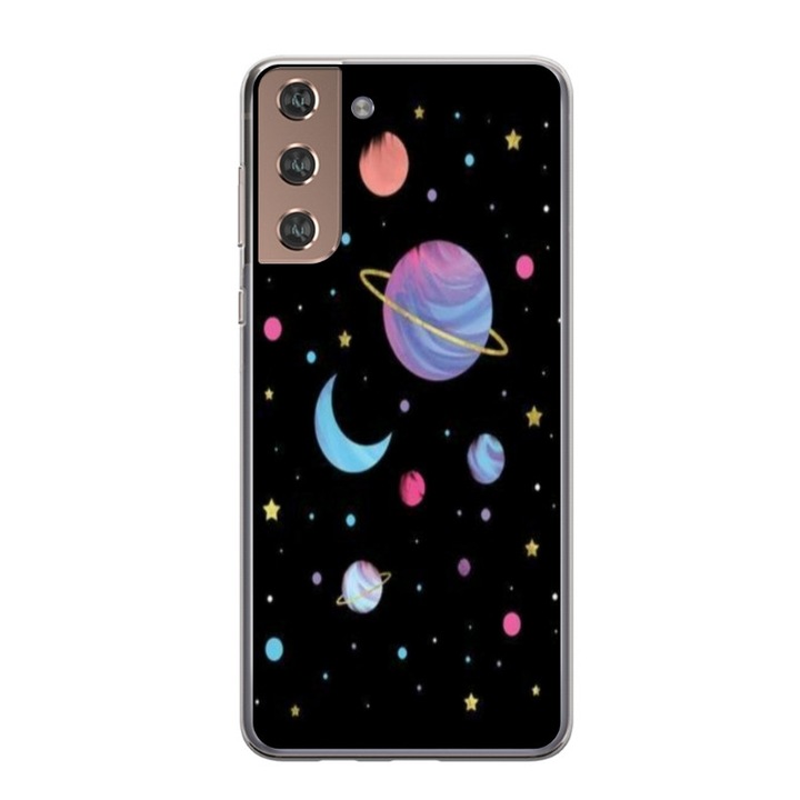 Husa personalizata tip carcasa HQPrint pentru Samsung Galaxy S21 FE, model Brave, multicolor, S1D1M0310, Atlas