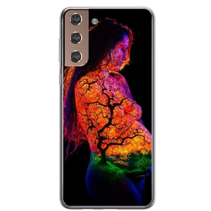 Husa personalizata tip carcasa HQPrint pentru Samsung Galaxy S21 FE, model Colorful 7, multicolor, S1D1M0324, Atlas