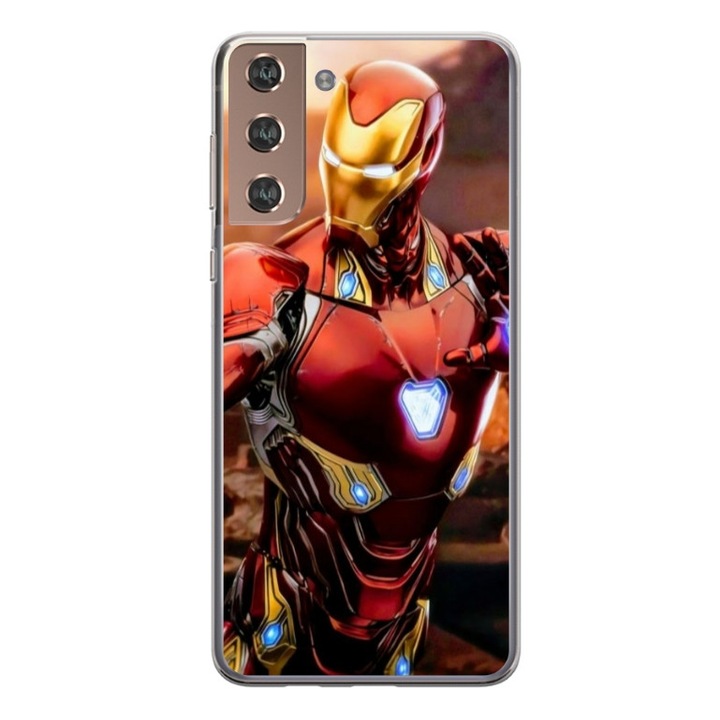 Husa personalizata tip carcasa HQPrint pentru Samsung Galaxy S21 FE, model Iron Man 1, multicolor, S1D1M0102, Atlas