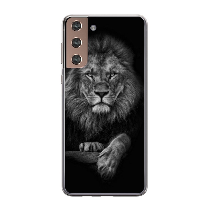 Husa personalizata tip carcasa HQPrint pentru Samsung Galaxy S21 FE, model Lion 2, multicolor, S1D1M0117, Atlas