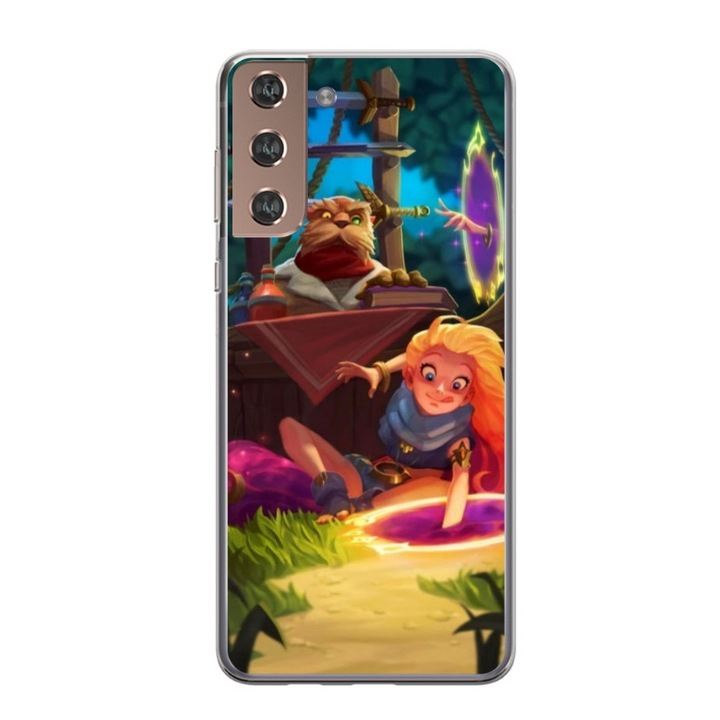 Husa personalizata tip carcasa HQPrint pentru Samsung Galaxy S21 FE, model Tangled, multicolor, S1D1M0150, Atlas