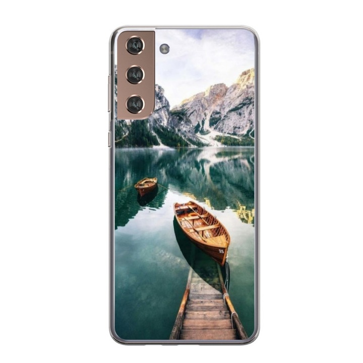 Husa personalizata tip carcasa HQPrint pentru Samsung Galaxy S21 FE, model Boats, multicolor, S1D1M0024, Atlas