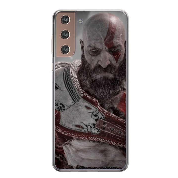 Husa personalizata tip carcasa HQPrint pentru Samsung Galaxy S21 FE, model God of War 2, multicolor, S1D1M0081, Atlas