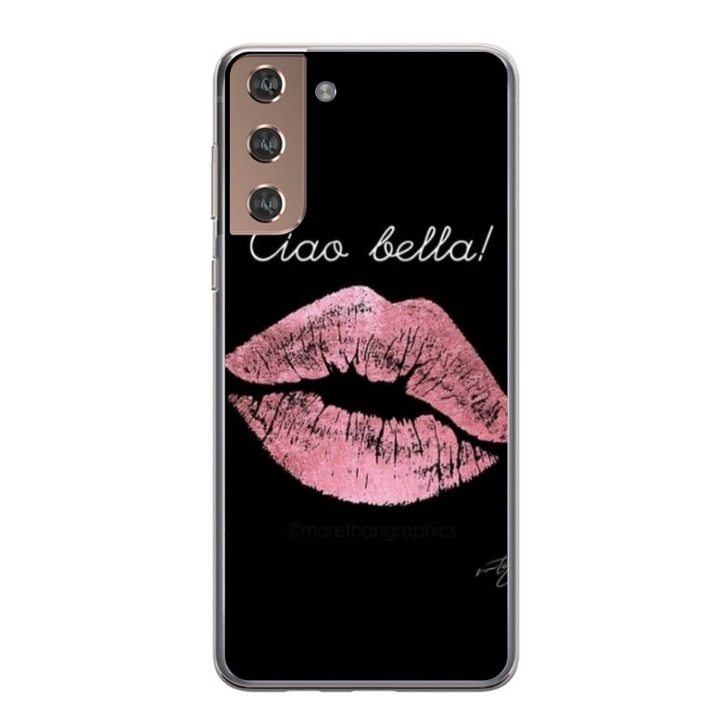 Husa personalizata tip carcasa HQPrint pentru Samsung Galaxy S21 FE, model Ciao Bella, multicolor, S1D1M0261, Atlas