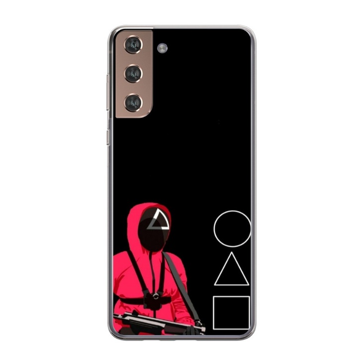 Husa personalizata tip carcasa HQPrint pentru Samsung Galaxy S21 FE, model Squid Game 5, multicolor, S1D1M0177, Atlas