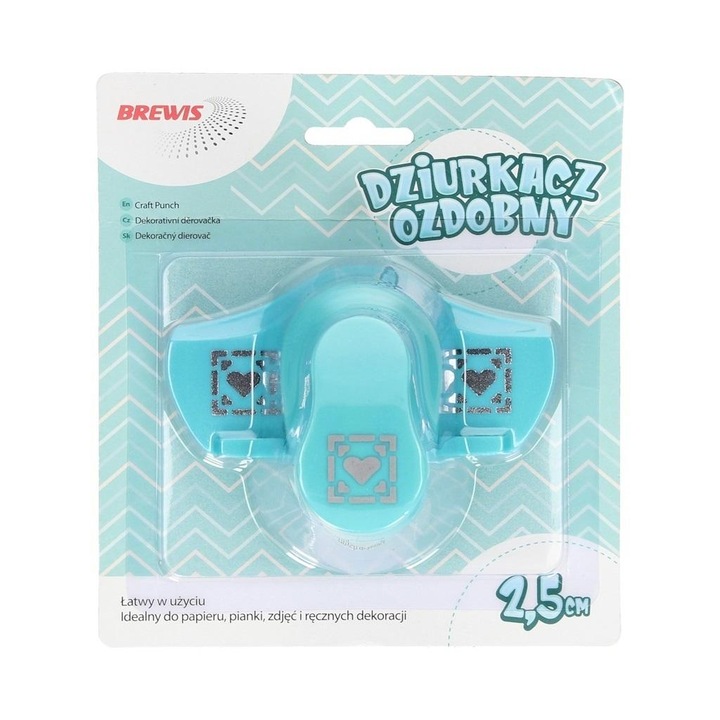 Dekoratív lyukasztó BREWIS, szív alakú, 2,5 cm