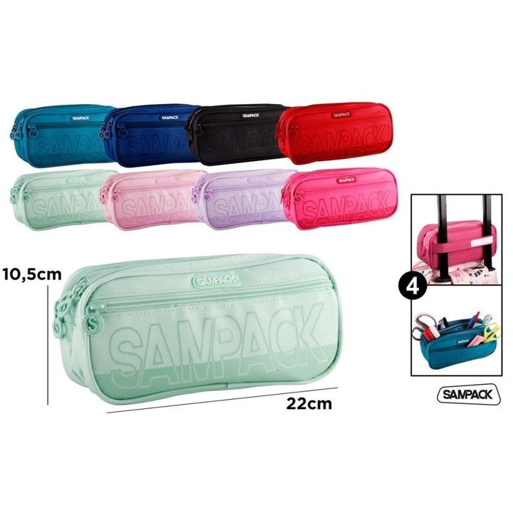 Несесер с 3 отделения, MP Main Paper, микс цветове, 22x10,5см